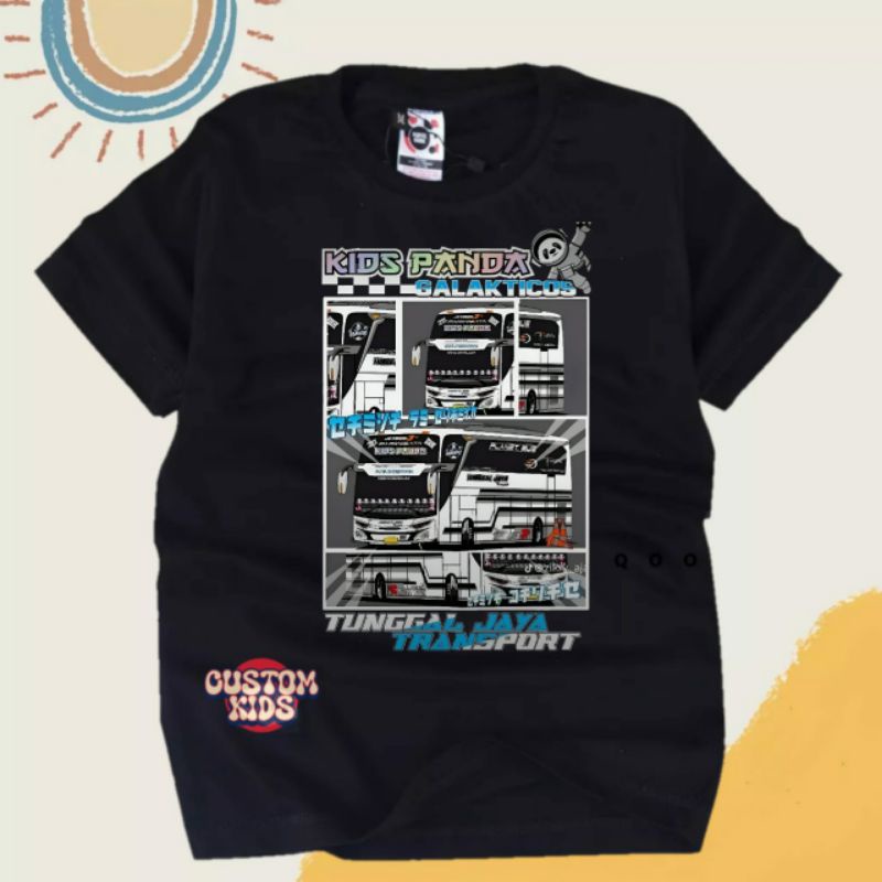 baju atasan kaos anak BUS KIDS PANDA GALAKTICOS TUNGGAL JAYA TRANSPORT