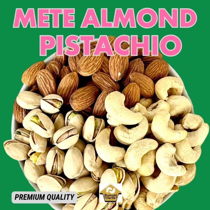 

Mix 3 Nuts Kacang Mete Almond Pistachio 1kg