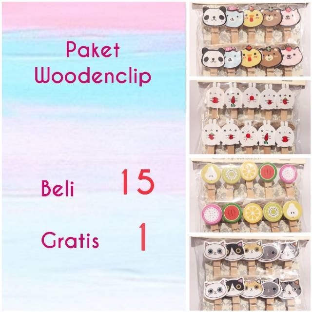 

Promo [Grosir] Wooden Clip / Jepitan Kayu / Foto / Kertas