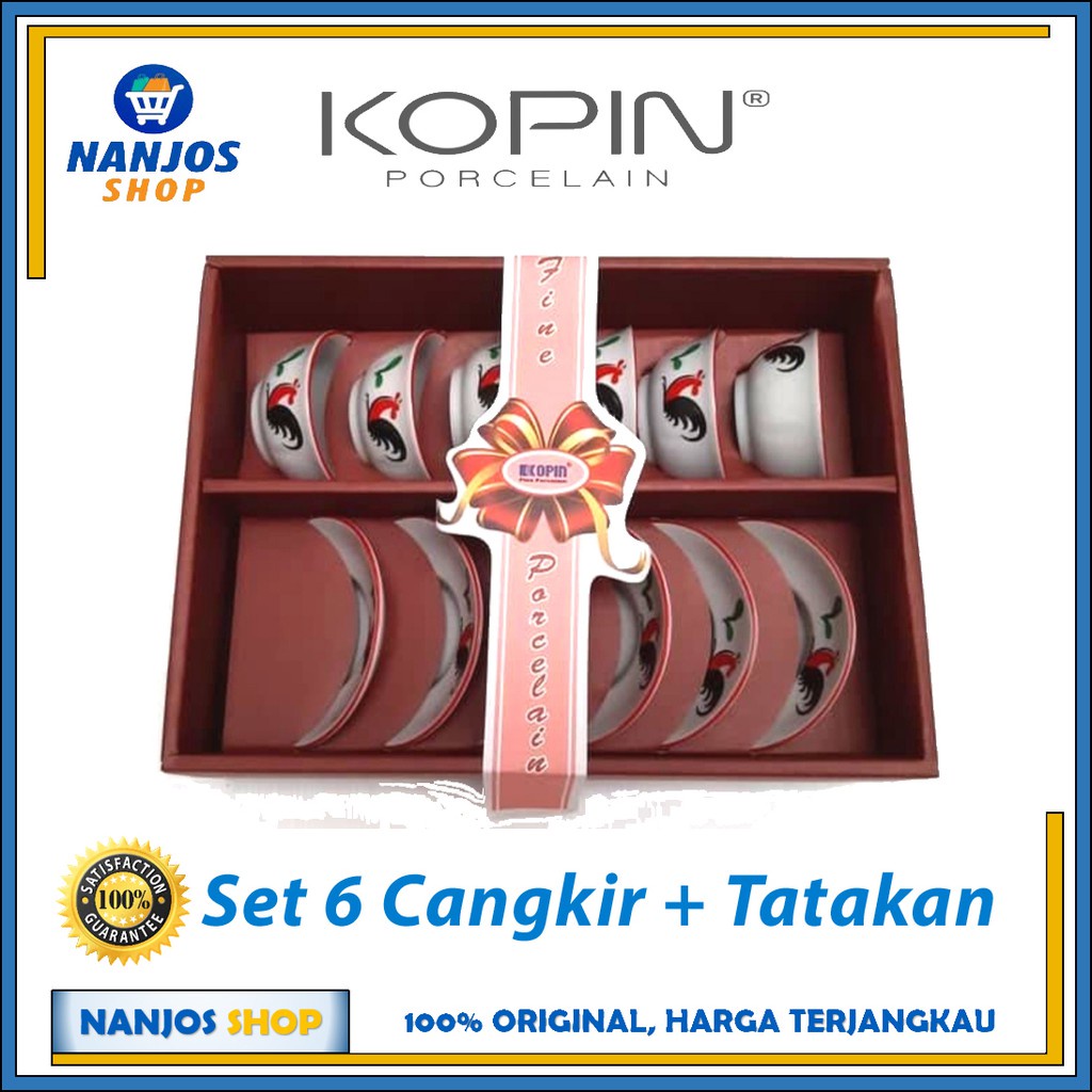 Kopin - Mangkok Kerak Porcelain Bowl Kopin Kukuruyuk Ayam Jago Set Kma 3Bp