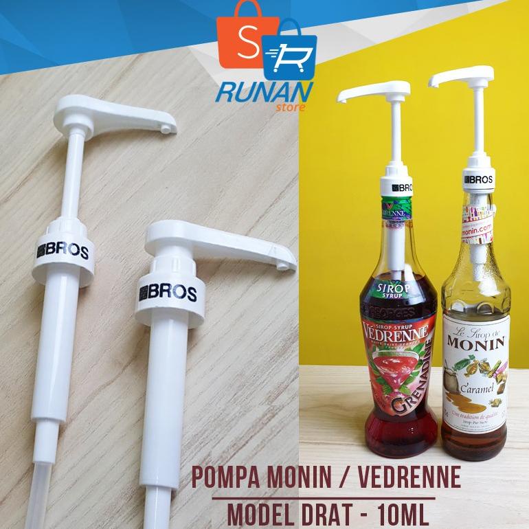 Pompa Botol Syrup Monin Drat Putih - Syrup Pump White - Monin Thread Syrup Pump