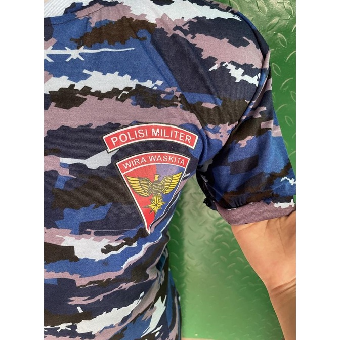Kaos Loreng Auri POMAU - Kaos Polisi Militer Angkatan Udara - Kaos POM