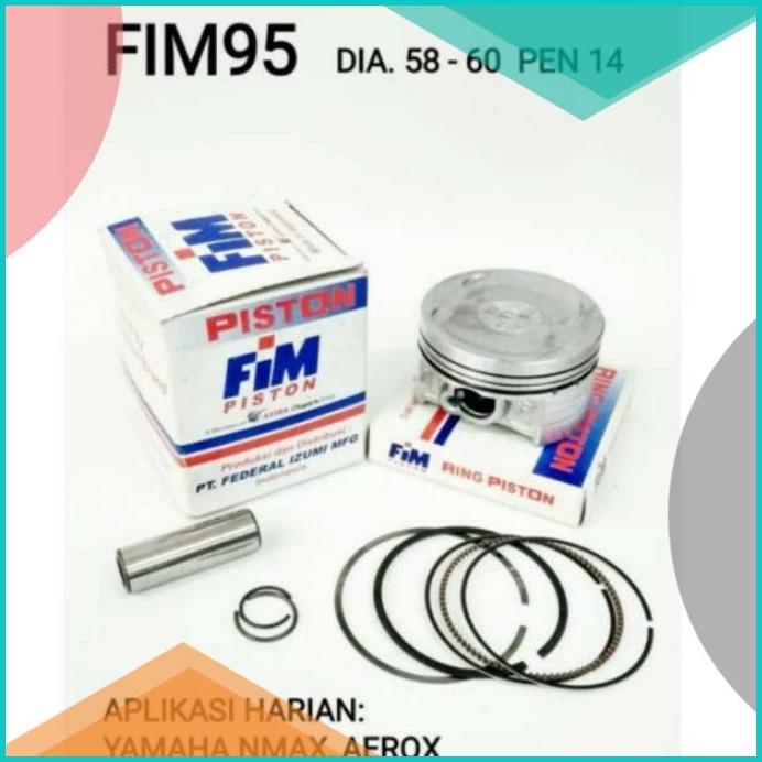 Piston kit izumi 60mm pin 14 Nmax Aerox os200 fim95 20JVLZ3 suku cada
