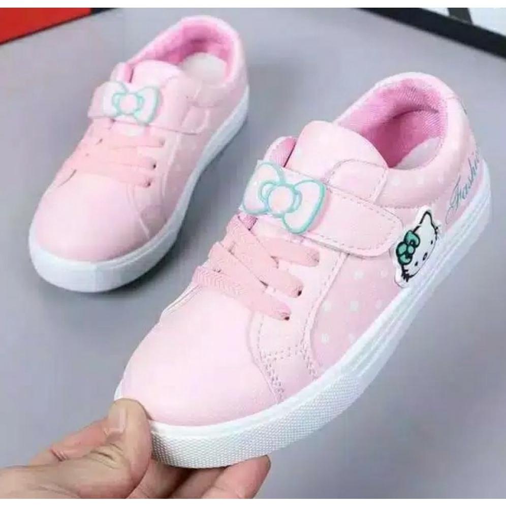 PROMO SEPATU KETS HELLO KITTY PITA ANAK PEREMPUAN LUCU MODIS MURAH/ SEPATU SNEAKERS PREPET HK ANAK C