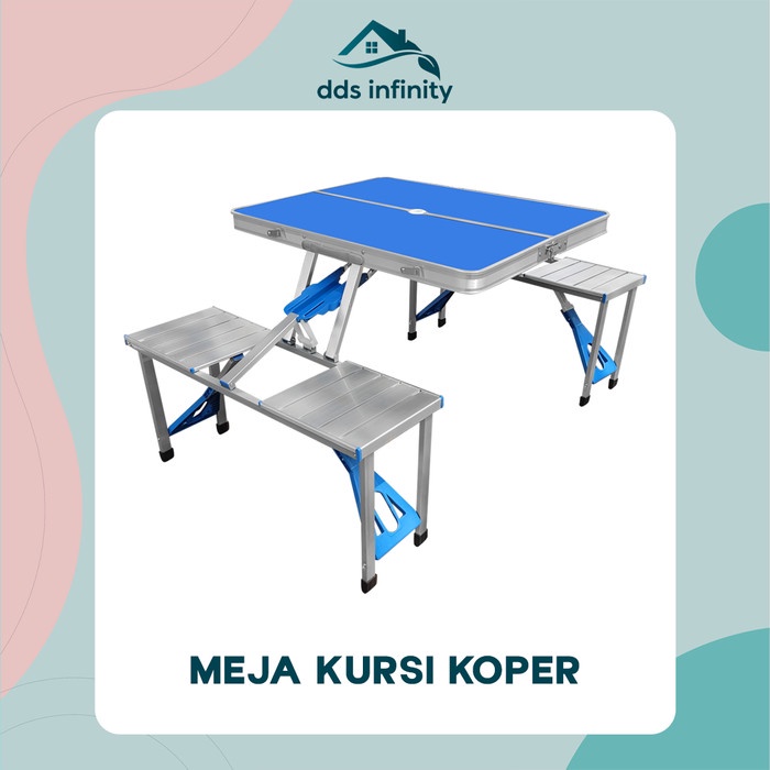 Meja Lipat + Kursi Portable Koper Serbaguna