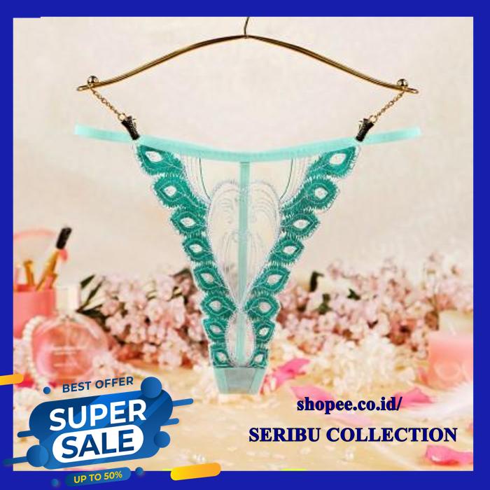 CELANA DALAM WANITA SEXY G STRING BORDIR TRANSPARAN CD  TERMURAH !!