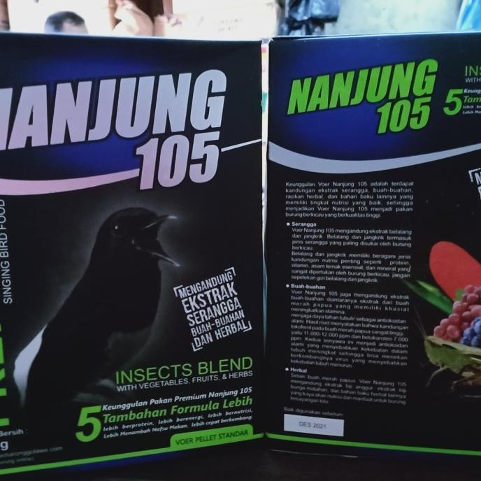 nanjung 105 voer pelet ebod jaya pakan burung juara murai kacer kicaua