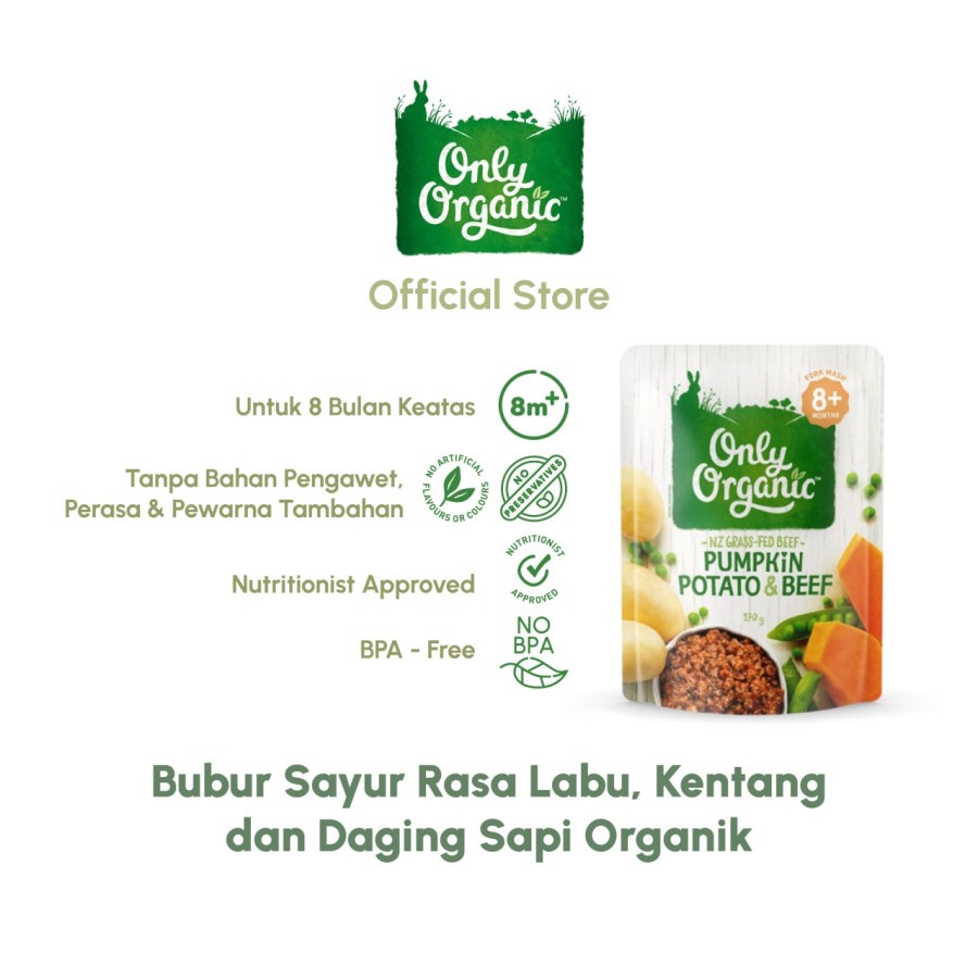 

Only Organic Pumpkin Potato & Beef 170Gr