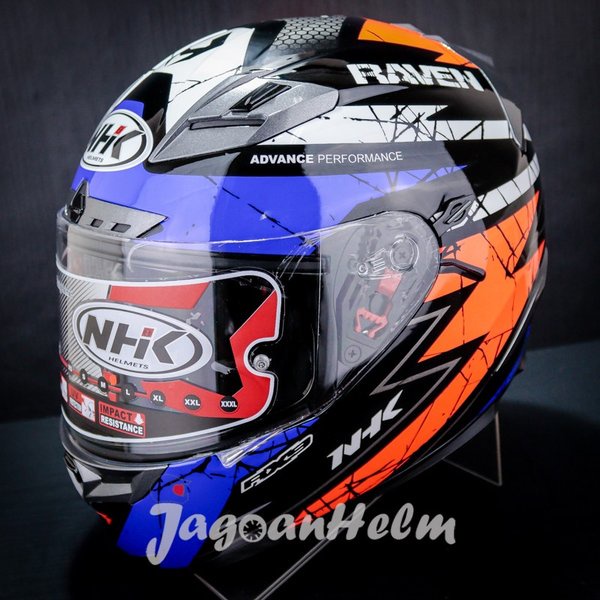 Nhk Helm Rx9 Raven Black Blue Orange Rx-9 Double Visor