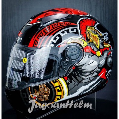 Zeus Helm Zs811 Al47-Black Red- Zs 811 -Smoke Visor