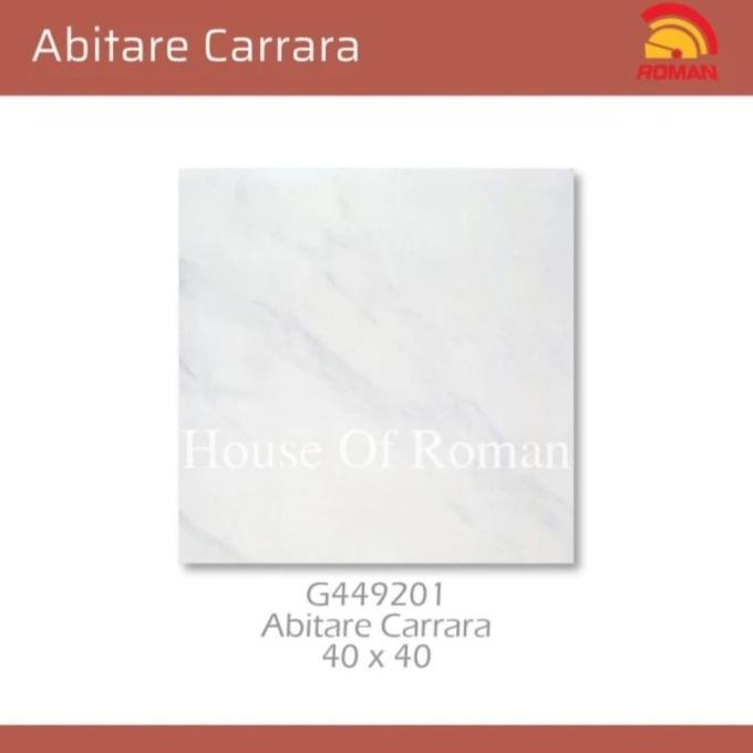 ROMAN KERAMIK 40x40 Abitare Carara G449201 / Keramik Putih Glossy /KW2 Baru
