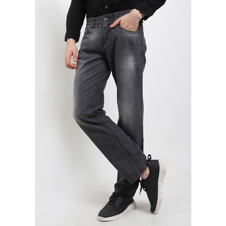Celana Jeans Lois Original Pria Bawahan Detail 5 kantong Asli 100% Menawan Basic Straight Fit Denim Pants CS2201P Laki