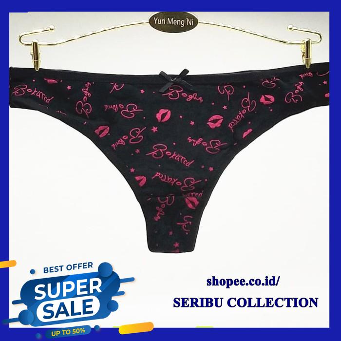 G STRING WANITA CELANA DALAM CD POLA CETAK SEXY BIKINI THONG  EKSLUSIF 