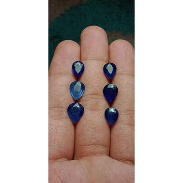 batu permata asli natural blue sapphire tetes air mata termurah harga grosir