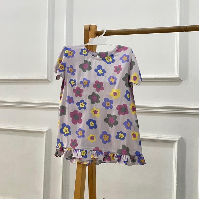 TERLARIS DASTER RAYON RARA ANAK PEREMPUAN BAJU HARIAN KAOS FULLPRINT MODEL ROK 1 2 3 4 5 6 TAHUN MUR