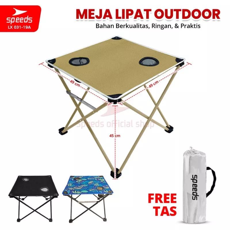 COD☑️ SPEEDS LX031-19 Meja lipat Outdoor meja lipat kain portable meja outdoor