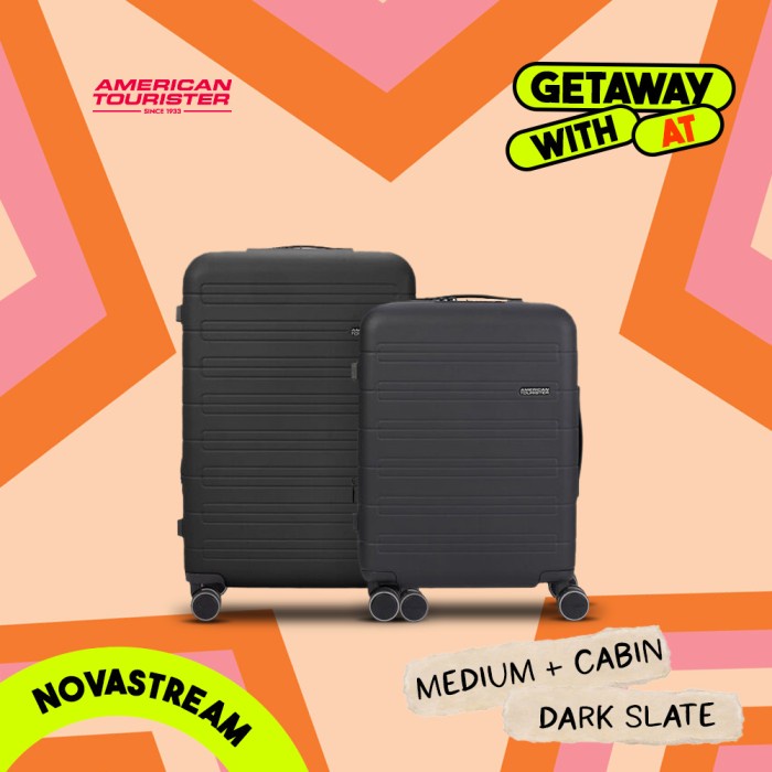 Getaway with American Tourister Bundle Novastream Cabin,Medium Dark Slate