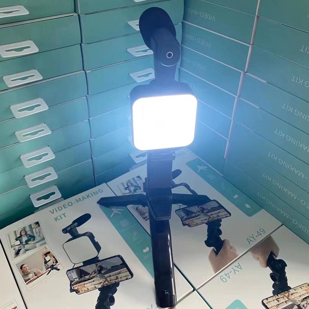 Promo Vlogging Kit Alat Vlog Hp Lengkap Youtubers Vloger 5In1 1 Item Tripod Led Microphone Remot Ter