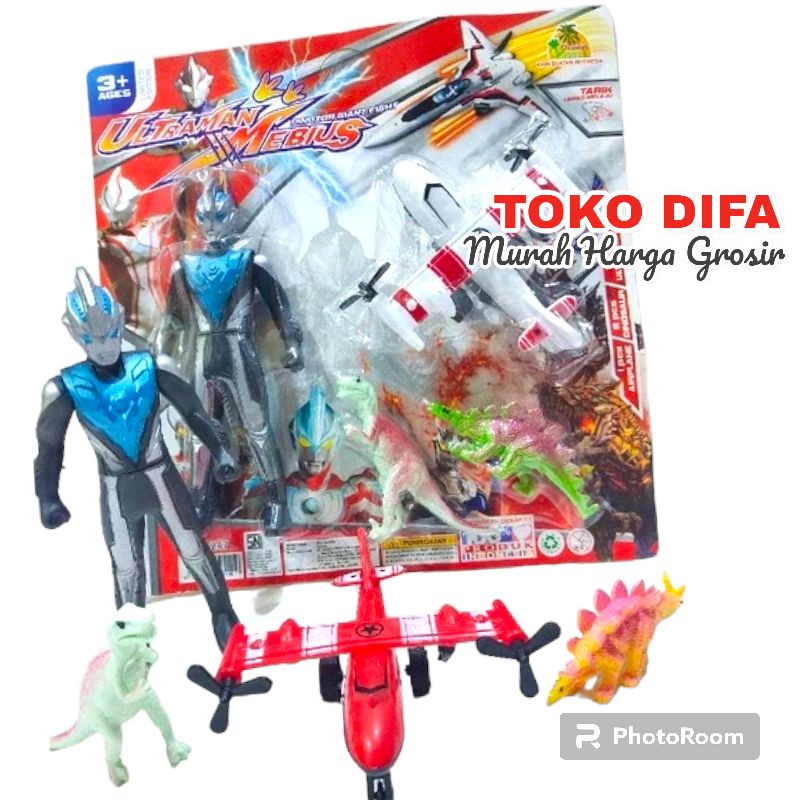 DT Toys - Mainan Ultraman mebius / Ultraman pesawat dan dinosaurus