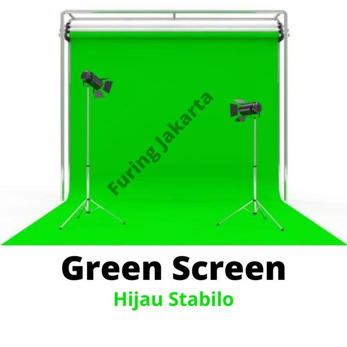 Terbaik Promo 3 Meter Green Screen Hijau Stabilo,100 Gsm Kain Spunbond Tebal