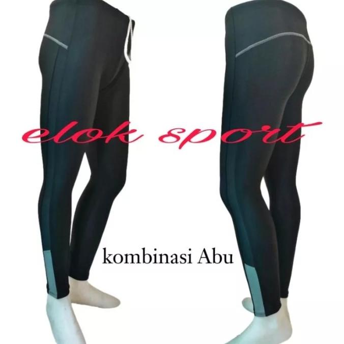 bahan import celana renang pria wanita dewasa panjang 3/4 hitam jumbo