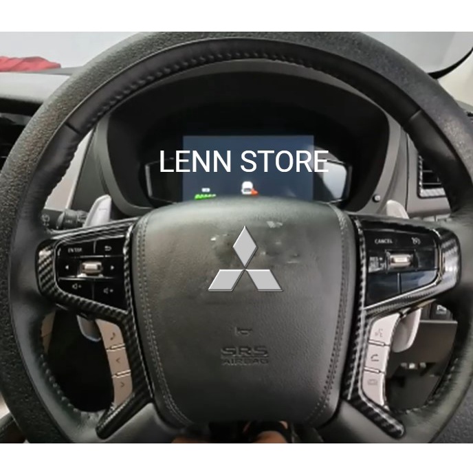 Termurah Cover Panel Aksesoris Tombol Stir Mitusbishi Pajero Sport Carbon New Original