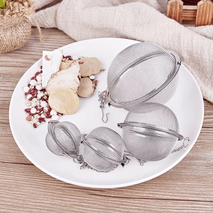 

best produk] Saringan Teh Bulat Stainless Tea Ball Strainer Filter Infuser Bola