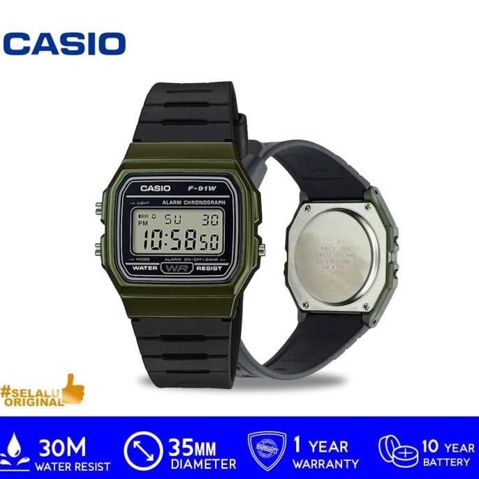 Terjangkau Casio General F91Wm3Adf / F-91Wm-3Adf / F91Wm Original