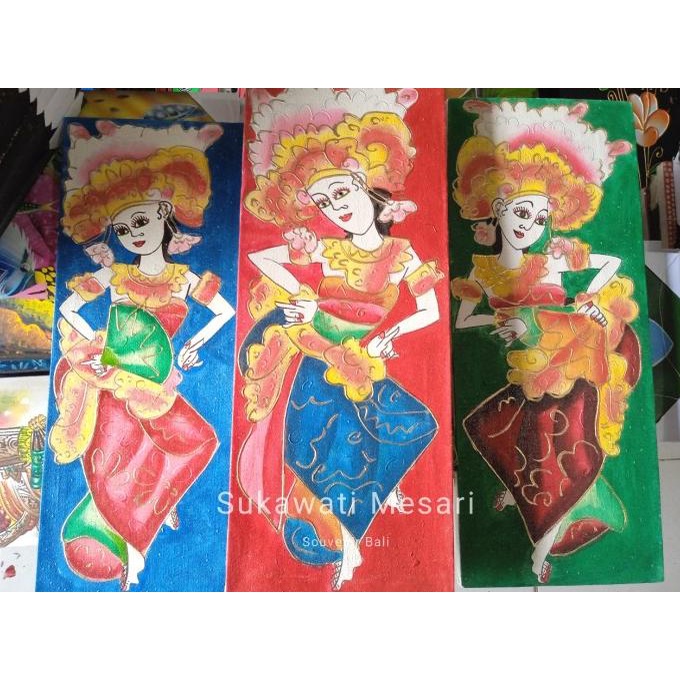 .........] Lukisan Penari Legong Tradisi Dekorasi Etnik Handmade Kerajinan Bali