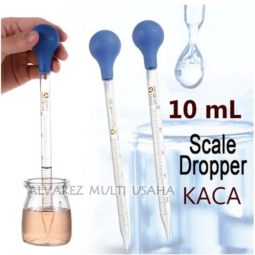 Ready Pipet Ukur 10 ML / Maat Pipet Tetes Kaca / Drop Pipet Bulb Karet