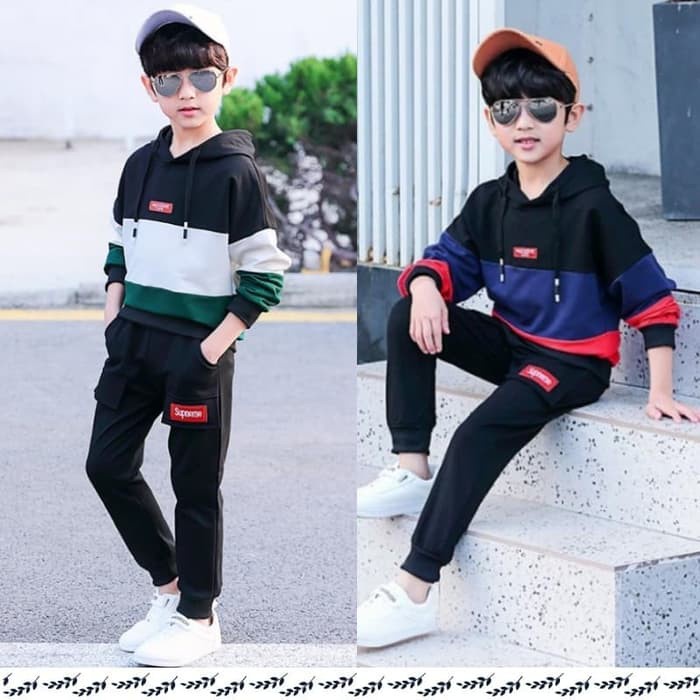 EXCLUSIVE ANAK ANAK Baju anak laki-laki Baju Setelan Sweater anak cowo 5-10 tahun st set stelan