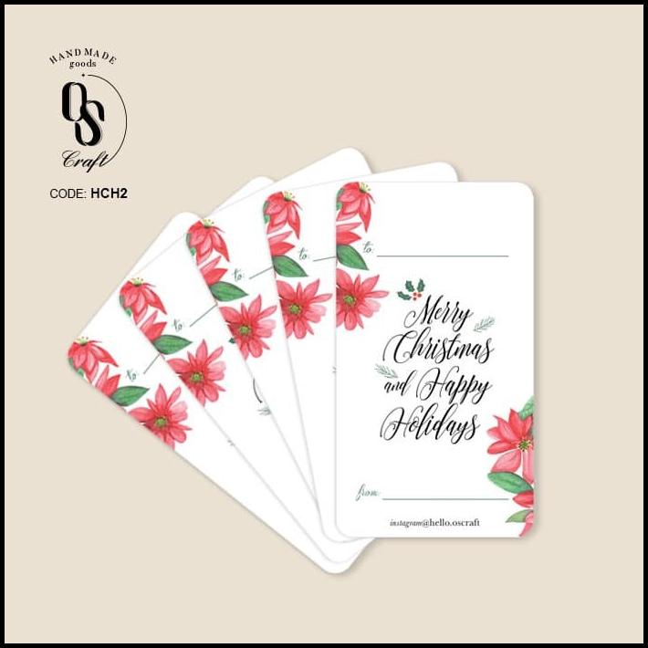 

TERBARU CHRISTMAS HANG TAG | POINSETTIA | HAPPY HOLIDAY HANG TAG