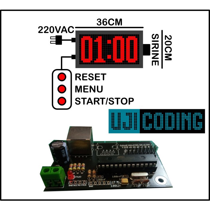 Define Controller Display Timer Stopwatch Counter Down Panel P10