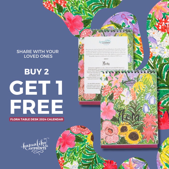 Terlaris Desk Calendar Kalender Meja 2024 Flora Kamalika Artprints Promo Terbaru