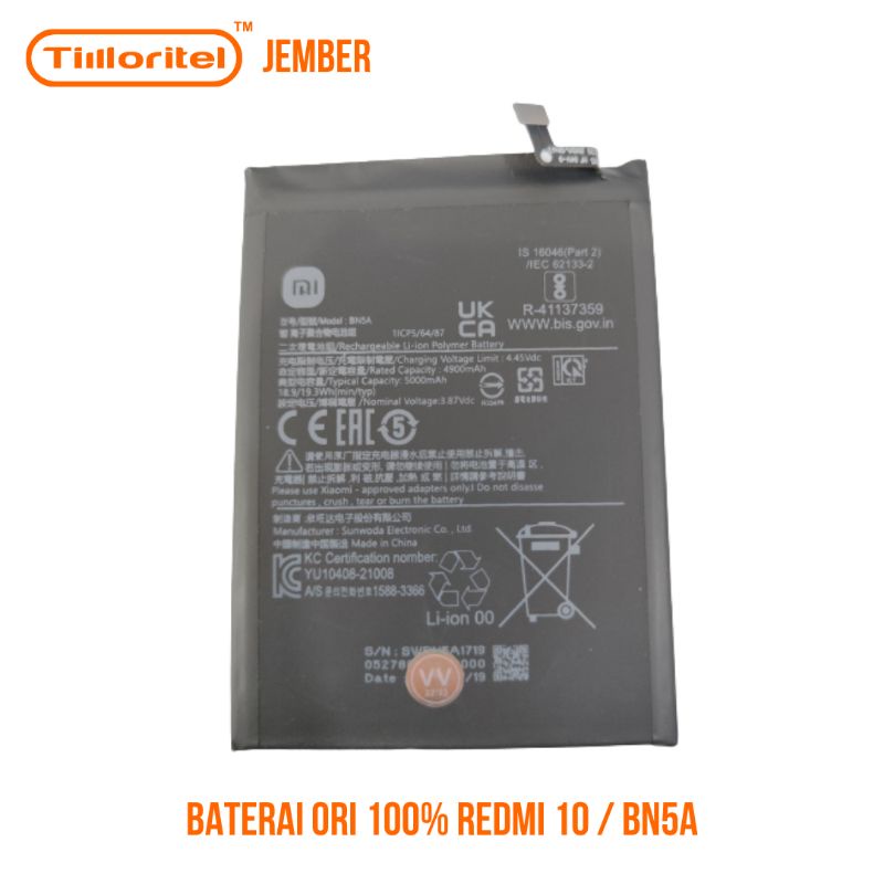 BATERAI ORI REDMI 10 / BN5A