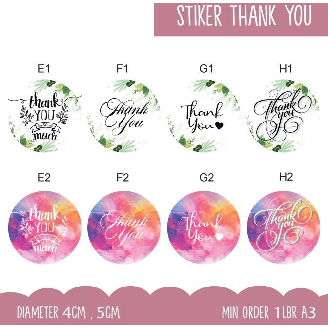 

+++++] STIKER LABEL THANK YOU / TERIMA KASIH BULAT 4cm