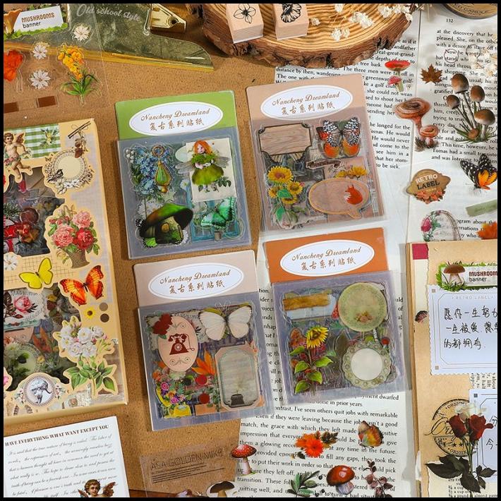 

TERMURAH 100 LEMBAR STIKER PET FOREST BUTTERFLY PLASTIK JOURNAL TUMBLER !