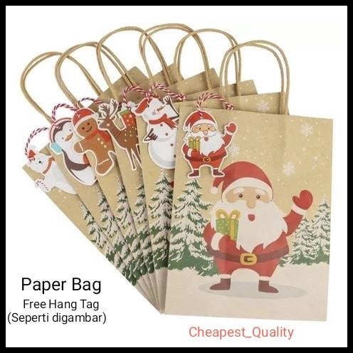 

TERMURAH PAPER BAG NATAL PAPERBAG CHRISTMAS MOTIF LUCU - FREE TALI TAG !!