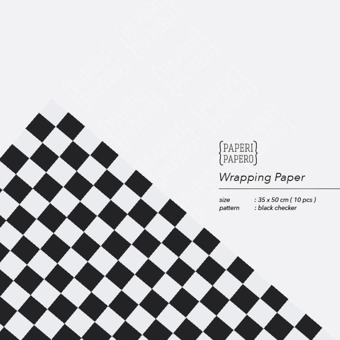 

!!!!!!] Wrapping Paper Motif Black Checker - Kertas Bungkus Insert Catur Kotak