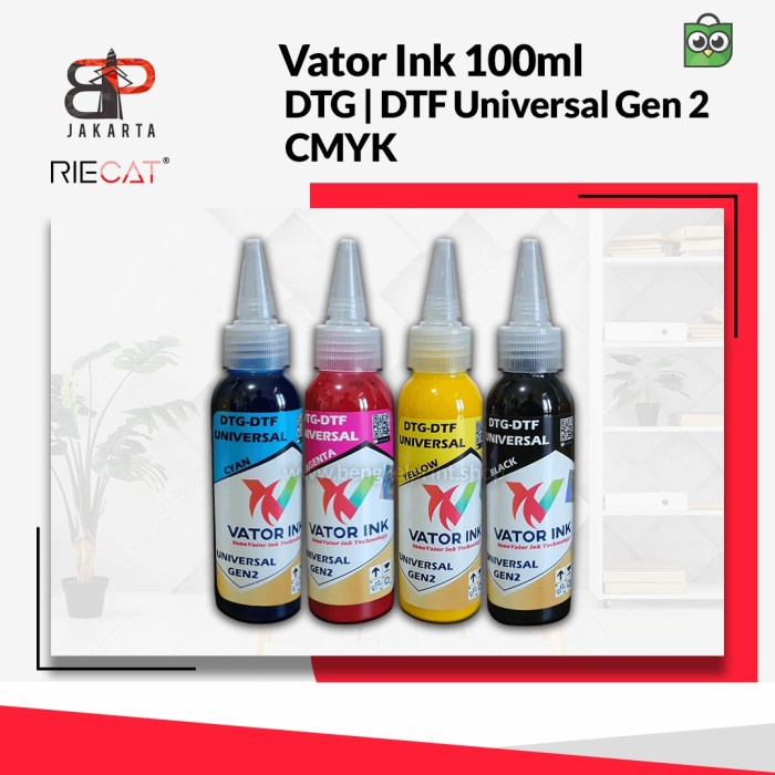 

Terbatas Tinta Vator Universal Gen 2 Cymk Tinta Dtf Dtg Dst - 100Ml Diskon