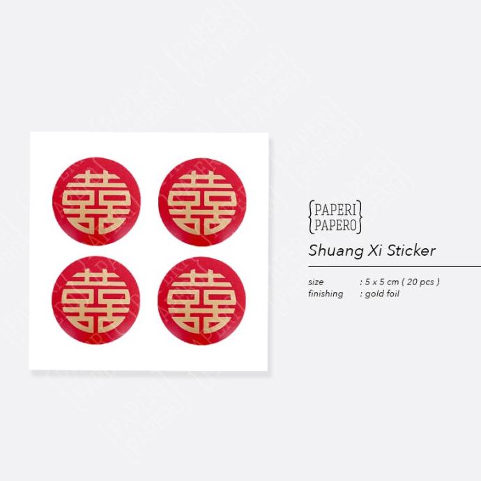 

best seller] Shuang Xi Sticker 5 cm - Label Chinese Wedding / Sangjit (20 pcs)