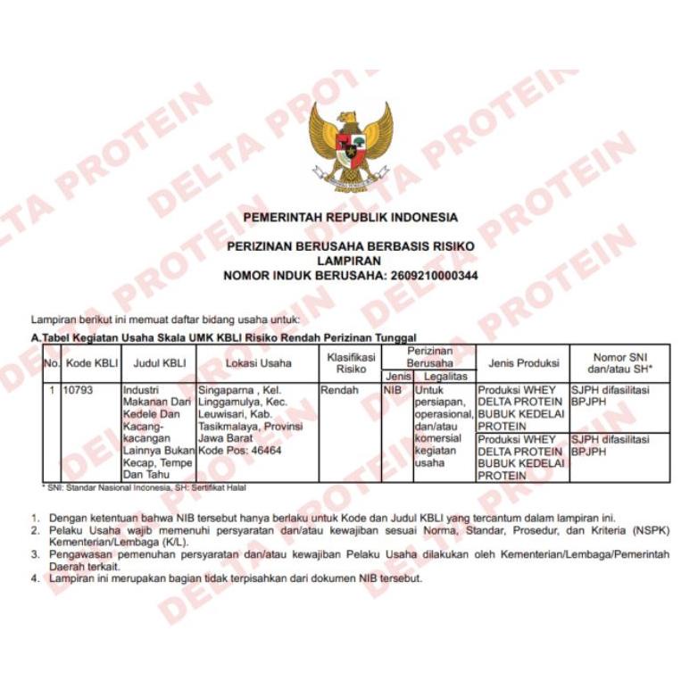 Terbaik WHEY PROTEIN DELTA PROTEIN 2KG BUBUK KEDELAI PROTEIN
