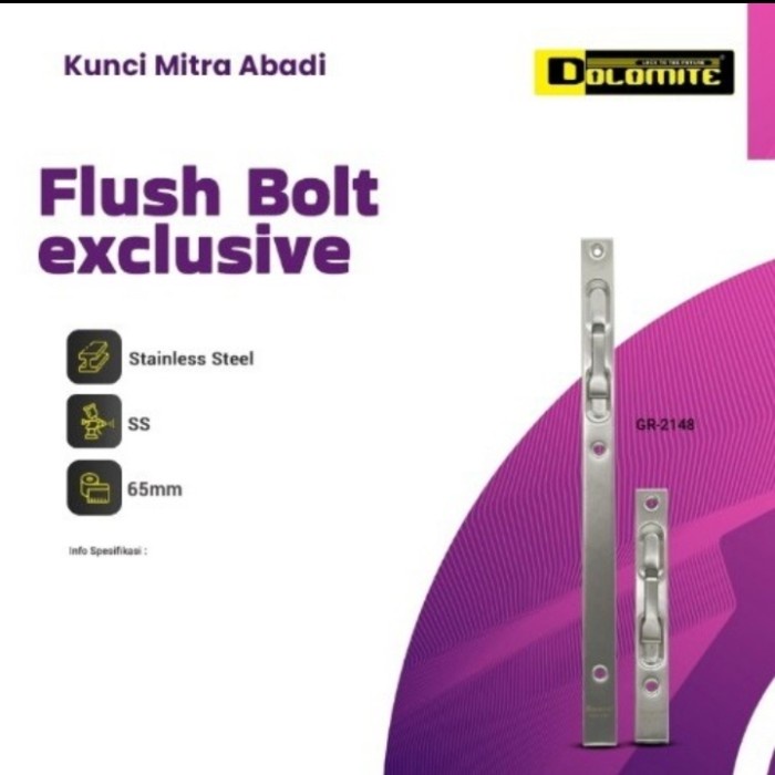 Grendel Tanam/Slot Tanam Pintu Double/2 Daun Dolomite Stainles 2148+07