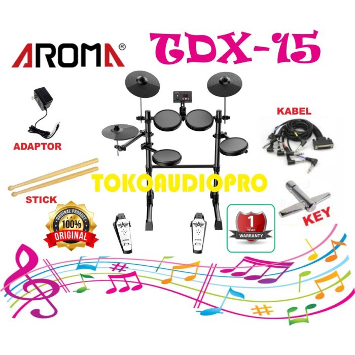 Promo Drum Elektrik Aroma Tdx-15 Electronic Drum Kit Drum Elektrik Paket