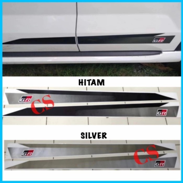 Cod Stiker Body Samping Mobil Avanza Xenia Veloz 2022 2023 Gr Hitam Silver Kode Ema055