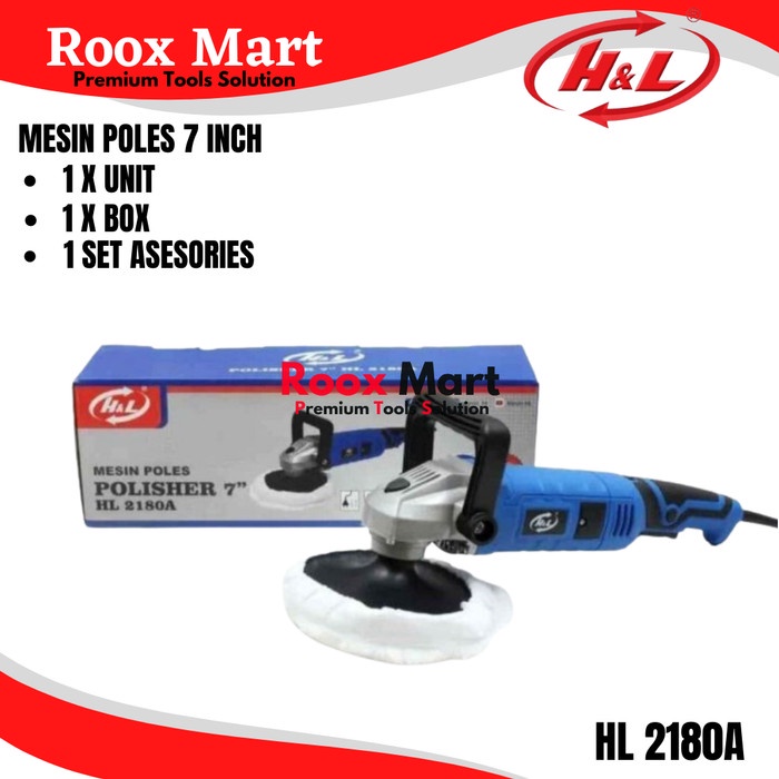 Terbaru Mesin Poles 7" H&L Hl 2180 A Polisher Variable Speed Hnl Hl2180A Promo Terlaris