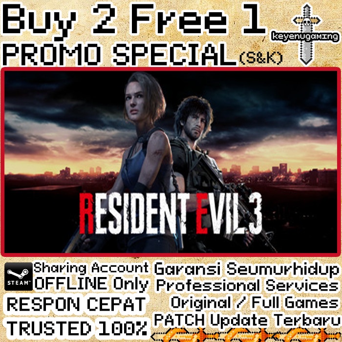 Resident Evil 3 PC FULL DLC - Buy 2 Get 1 GAME Original