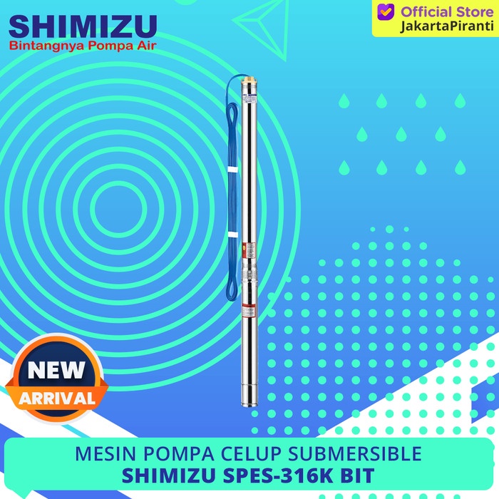 [Ori] Mesin Pompa Air Celup Submersible Satelit 0.75Hp Shimizu Spes-316K Bit Terbaru