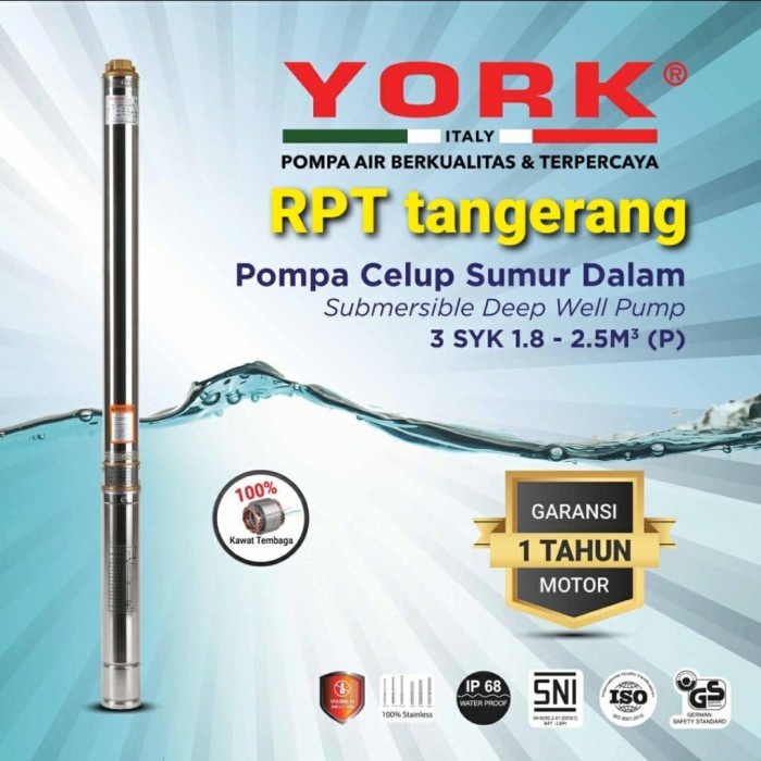 [Ori] Pompa Submersible Satelit York 1Hp 3 Plus Control Box Limited