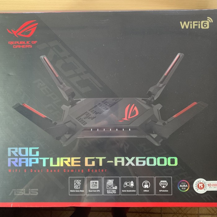 ASUS ROG Rapture WiFi 6 AX Gaming Router GT-AX6000 AiMesh Mesh RGB